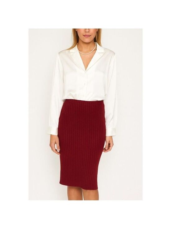 After-market Dresses & Skirts - NWOT After Market Burgundy Ribbed Pencil Skirt